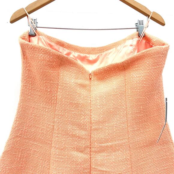 Ronny Kobo Teran Taren Tweed Strapless Mini Dress Cocktail Sherbert Pink XL - Picture 8 of 11